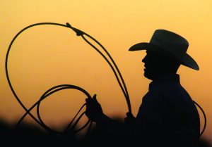 Becky Malewitz/Telegram A cowboy gets ready for Thursdays Tie-Down Roping contest.